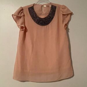 Beaded neck blouse medium